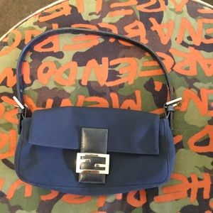 Fendi Navy Neoprene Baguette